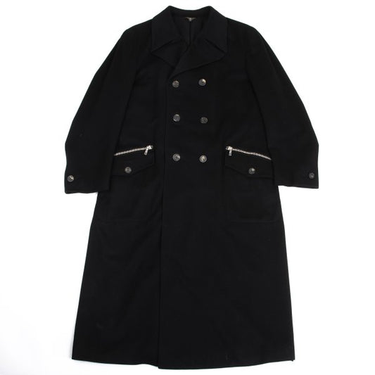 VERSACE Zip Pocket Wool Blend Coat Black Size 54