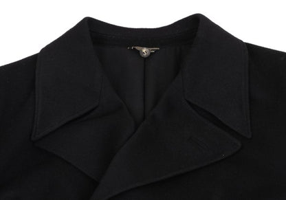 VERSACE Zip Pocket Wool Blend Coat Black Size 54