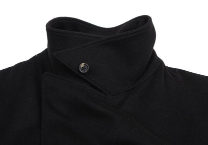 VERSACE Zip Pocket Wool Blend Coat Black Size 54