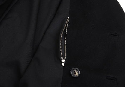 VERSACE Zip Pocket Wool Blend Coat Black Size 54