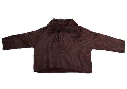 JURGEN LEHL Wine Seam Stitch Design Cotton Blouse Size M