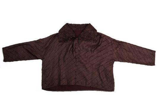 JURGEN LEHL Wine Seam Stitch Design Cotton Blouse Size M