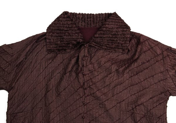 JURGEN LEHL Wine Seam Stitch Design Cotton Blouse Size M