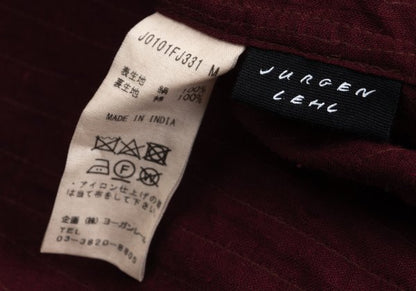 JURGEN LEHL Wine Seam Stitch Design Cotton Blouse Size M