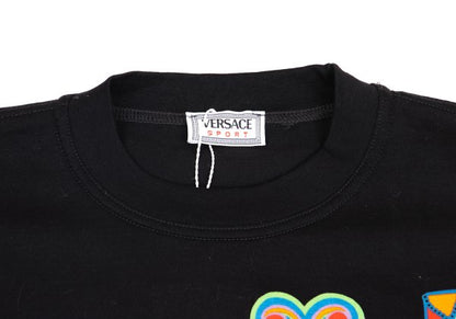 VERSACE SPORT Black Colorful Miami T-Shirt Cotton Size 50