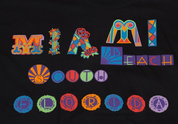 VERSACE SPORT Black Colorful Miami T-Shirt Cotton Size 50