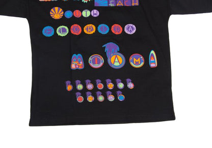 VERSACE SPORT Black Colorful Miami T-Shirt Cotton Size 50