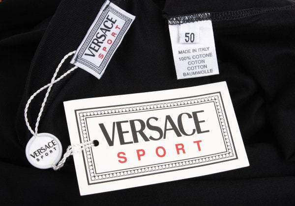 VERSACE SPORT Black Colorful Miami T-Shirt Cotton Size 50