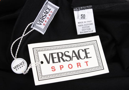 VERSACE SPORT Black Colorful Miami T-Shirt Cotton Size 50