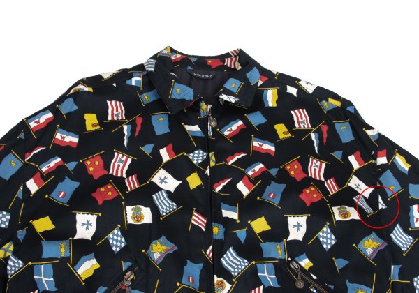 VERSACE SPORT Flag Print Zip Blouson Black Size 50