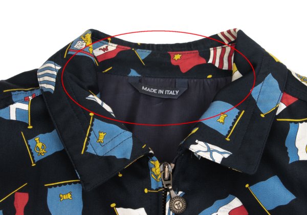 VERSACE SPORT Flag Print Zip Blouson Black Size 50