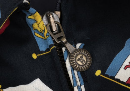 VERSACE SPORT Flag Print Zip Blouson Black Size 50