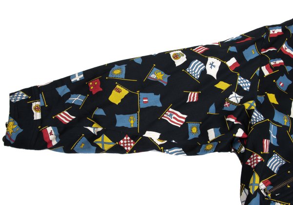 VERSACE SPORT Flag Print Zip Blouson Black Size 50