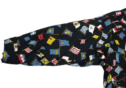 VERSACE SPORT Flag Print Zip Blouson Black Size 50