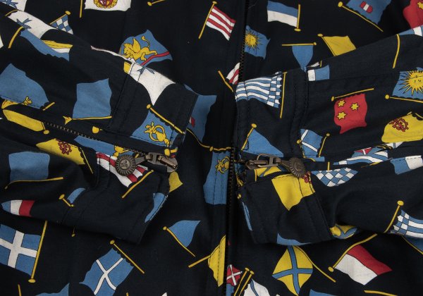 VERSACE SPORT Flag Print Zip Blouson Black Size 50