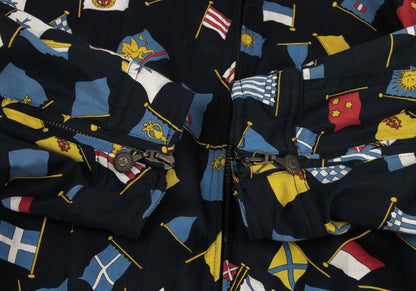 VERSACE SPORT Flag Print Zip Blouson Black Size 50