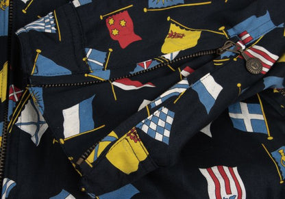 VERSACE SPORT Flag Print Zip Blouson Black Size 50