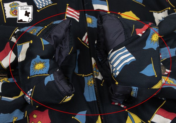 VERSACE SPORT Flag Print Zip Blouson Black Size 50