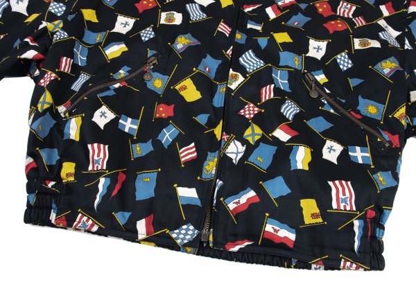 VERSACE SPORT Flag Print Zip Blouson Black Size 50