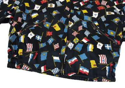 VERSACE SPORT Flag Print Zip Blouson Black Size 50