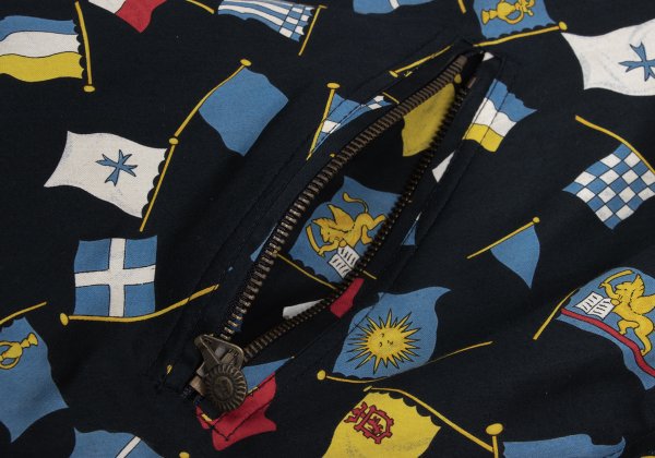 VERSACE SPORT Flag Print Zip Blouson Black Size 50