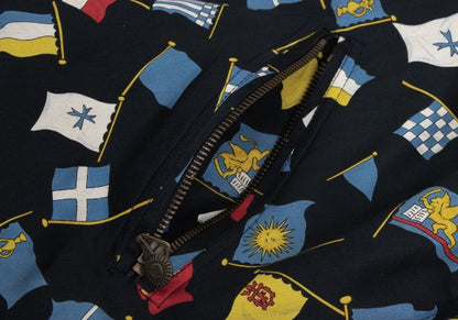 VERSACE SPORT Flag Print Zip Blouson Black Size 50