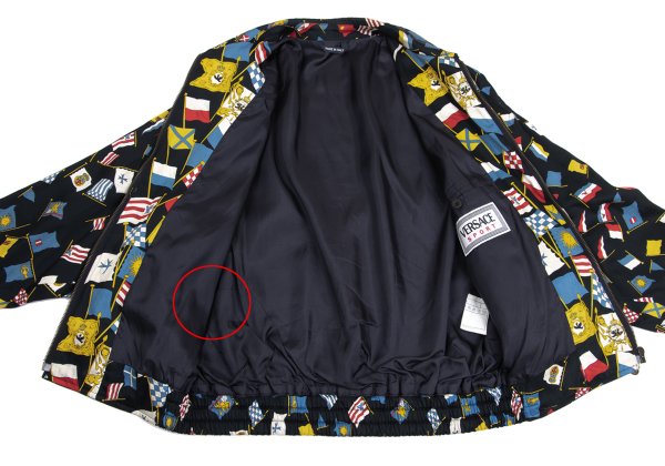 VERSACE SPORT Flag Print Zip Blouson Black Size 50