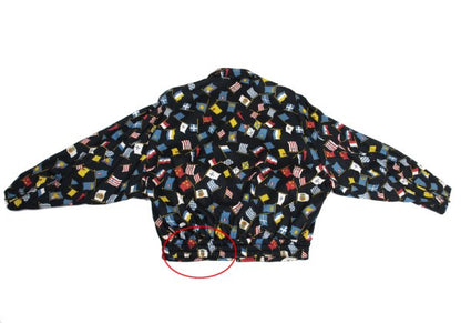 VERSACE SPORT Flag Print Zip Blouson Black Size 50
