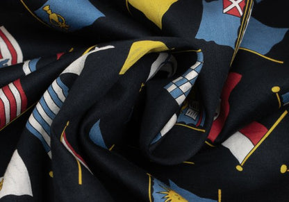 VERSACE SPORT Flag Print Zip Blouson Black Size 50