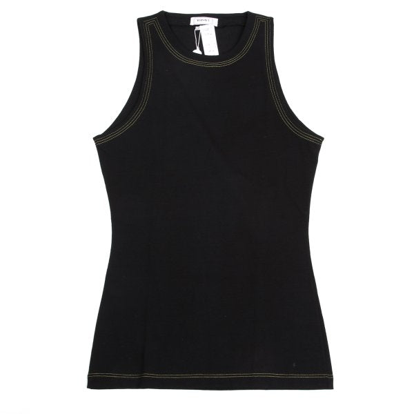 VERSACE INTIMO Triple Stitch Cotton Blend Top Black Size 50
