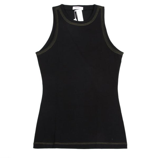 VERSACE INTIMO Triple Stitch Cotton Blend Top Black Size 50