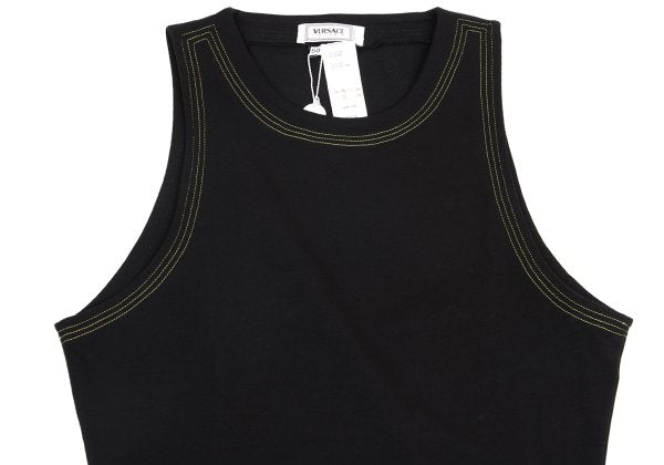 VERSACE INTIMO Triple Stitch Cotton Blend Top Black Size 50