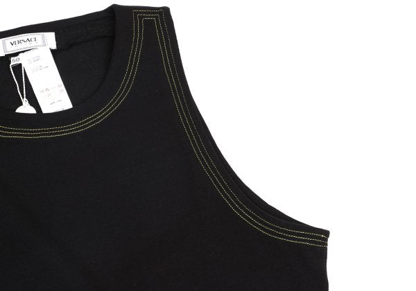 VERSACE INTIMO Triple Stitch Cotton Blend Top Black Size 50
