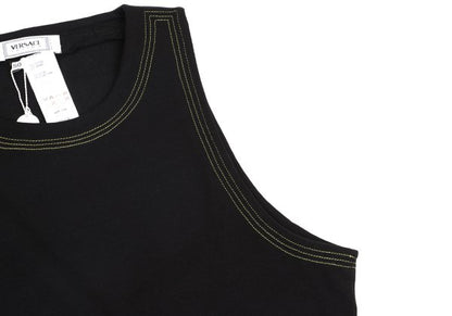 VERSACE INTIMO Triple Stitch Cotton Blend Top Black Size 50