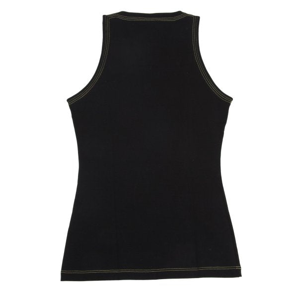 VERSACE INTIMO Triple Stitch Cotton Blend Top Black Size 50