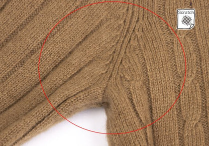 Y's for men Camel Wool Crewneck Cable Knit Sweater Size L