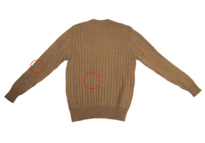 Y's for men Camel Wool Crewneck Cable Knit Sweater Size L