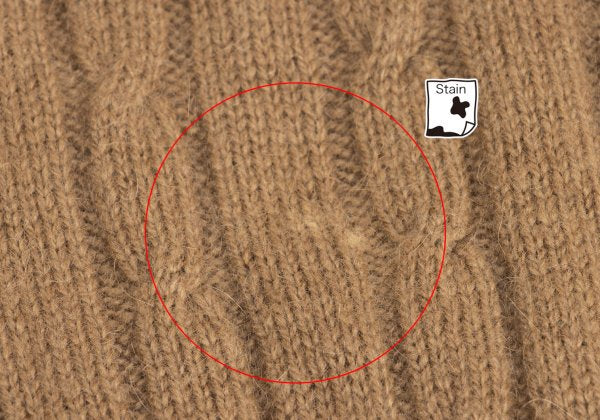 Y's for men Camel Wool Crewneck Cable Knit Sweater Size L