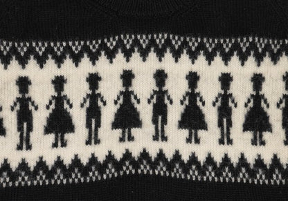 Y's for men Silhouette Jacquard Crew Neck Knit Black Size L