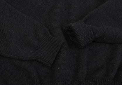 Y's for men Silhouette Jacquard Crew Neck Knit Black Size L
