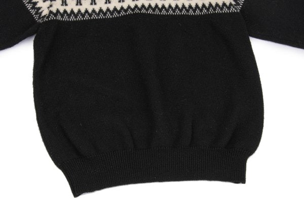 Y's for men Silhouette Jacquard Crew Neck Knit Black Size L