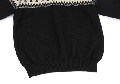 Y's for men Silhouette Jacquard Crew Neck Knit Black Size L