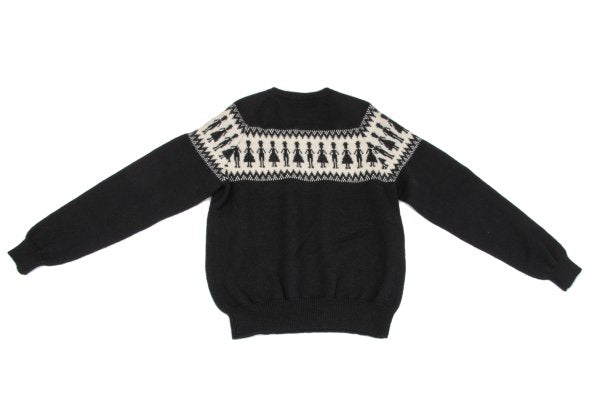 Y's for men Silhouette Jacquard Crew Neck Knit Black Size L