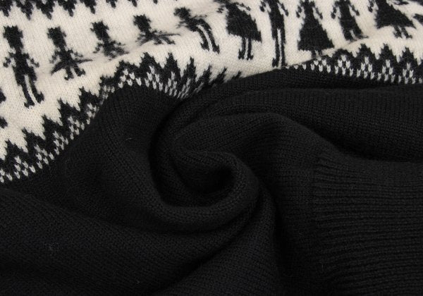 Y's for men Silhouette Jacquard Crew Neck Knit Black Size L