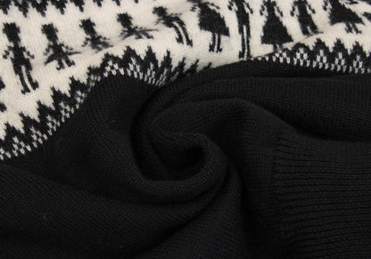 Y's for men Silhouette Jacquard Crew Neck Knit Black Size L