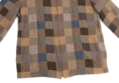 Papas Mocha Multi Cotton Patchwork Zip Blouson Size 48M