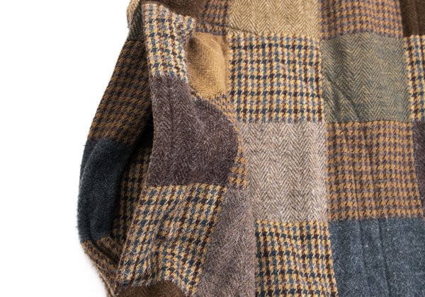 Papas Mocha Multi Cotton Patchwork Zip Blouson Size 48M