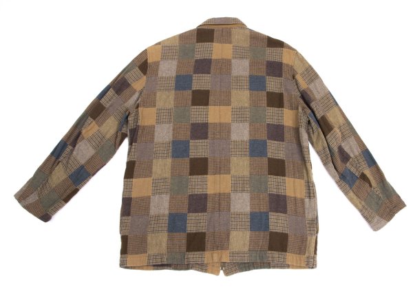 Papas Mocha Multi Cotton Patchwork Zip Blouson Size 48M