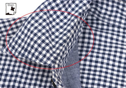 Papas Cotton Linen Gingham Check Shirt Navy Size M