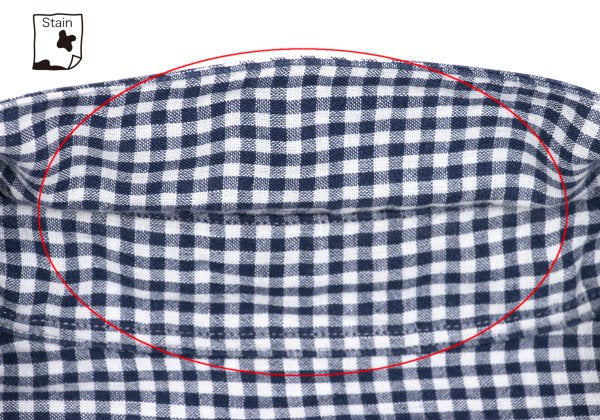 Papas Cotton Linen Gingham Check Shirt Navy Size M